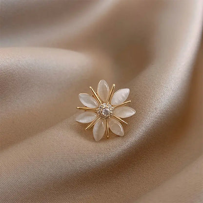 Flower Bow Fashion Brooch Set for Women - Metal Anti-Glare Lapel Pins for Sweater, Coat, Clothing Accessories