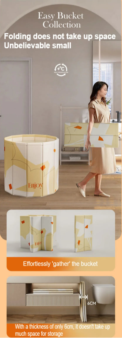 Foldable Portable Bath Tub – Thickened Full-Body Bathtub for Children & Adults, Long-Term Temperature Lock
