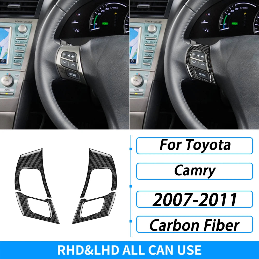 Toyota Camry 2007–2011 Carbon Fiber Interior Trim Set - Center Console, Gear Shift & Air Vent Decorative Covers