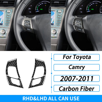 Toyota Camry 2007–2011 Carbon Fiber Interior Trim Set - Center Console, Gear Shift & Air Vent Decorative Covers