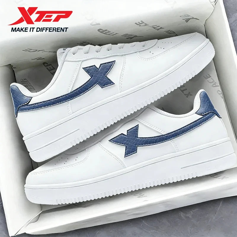 Xtep Men's Skateboarding Shoes - Trendy Street Style Low-Top Thick Sole Sneakers for Jogging & Casual Wear