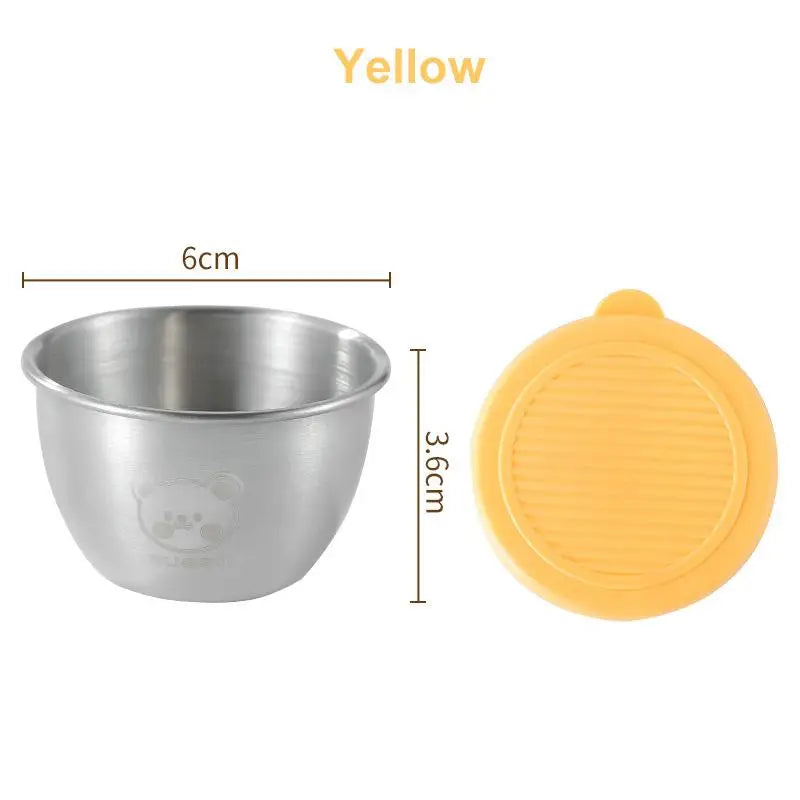 1/6-Piece Stainless Steel Salad Dressing Containers – 80ml Leakproof Cups with Silicone Lids for Lunch & Picnic