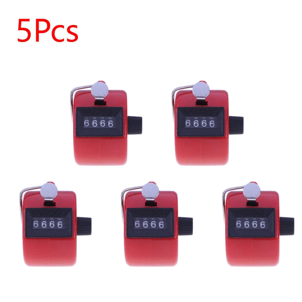 Handheld 4-Digit Tally Counter – Mechanical Manual Palm Clicker for Number Counting, Assorted Colors