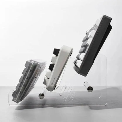 Transparent Acrylic Mechanical Keyboard Display Stand – Clear Keyboard Holder Rack & Riser Tray for Computer Gaming & Office Setup