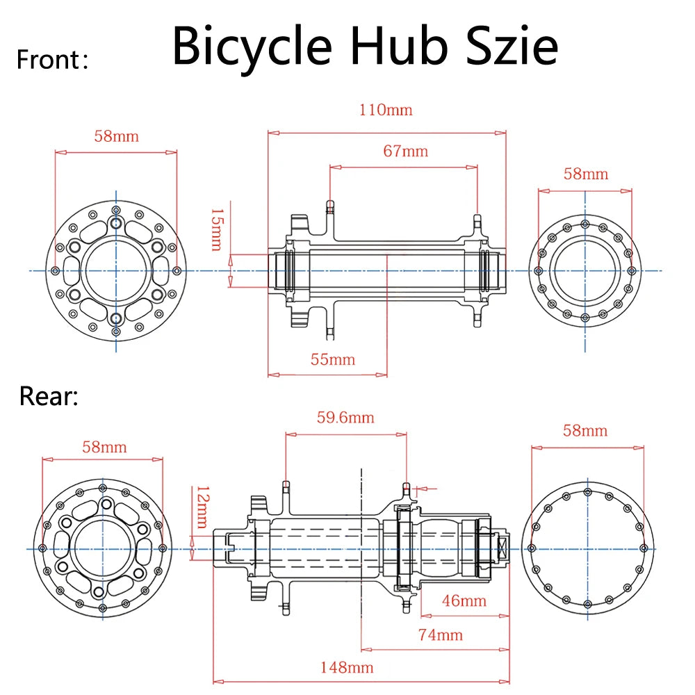 BOOST MTB Bicycle Hub - 148x12mm Aluminium Bike Hub 6 Pawls 120 Click HG XD Micro Spline 32H 8-12 Speed