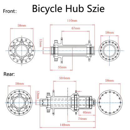 BOOST MTB Bicycle Hub - 148x12mm Aluminium Bike Hub 6 Pawls 120 Click HG XD Micro Spline 32H 8-12 Speed