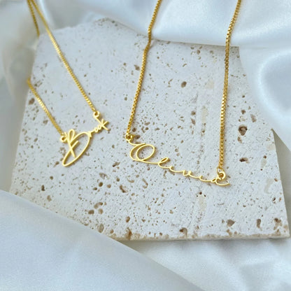 Personalized Gold Name Necklace - Custom Box Chain Handmade Jewelry Gift for Women, Mom & Birthday Keepsake
