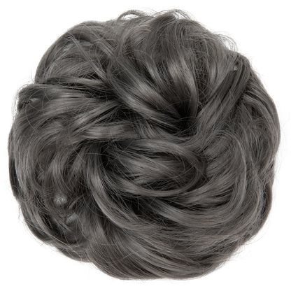 Synthetic Messy Hairpiece Chignon Scrunchie – Blonde & Brown Donut Bun for Women, Elastic Daily Use Hair Extension H9
