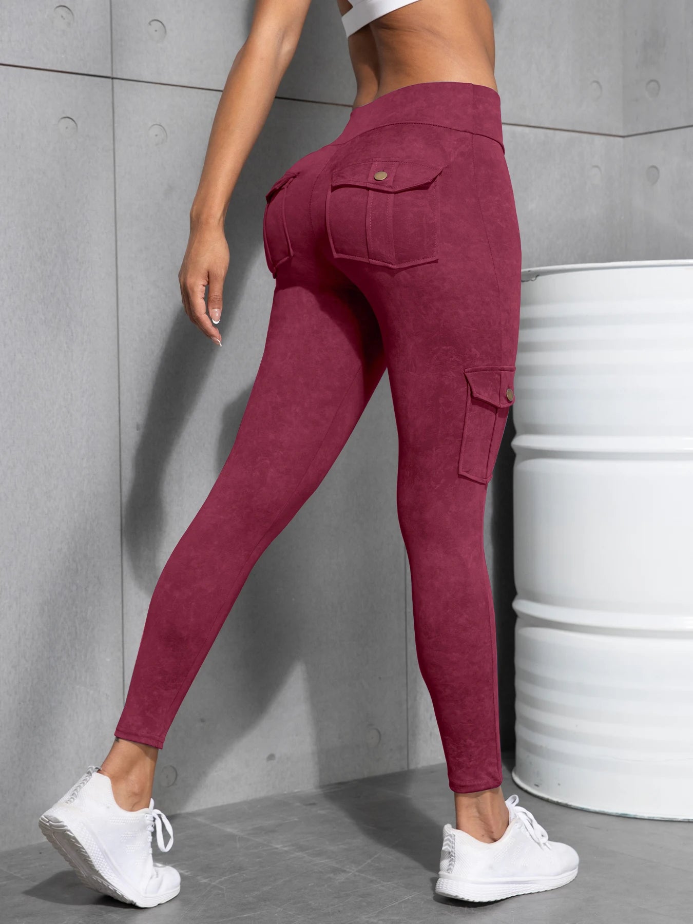 CHRLEISURE Women’s Seamless Yoga Pants – High-Waist Hip-Lifting Leggings with Pockets, Slim Elastic Gym & Fitness Wear