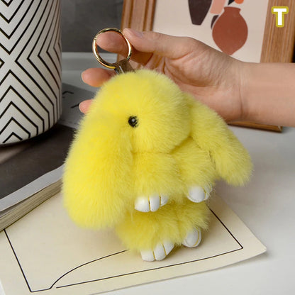 15cm Rabbit Fur Keychain - Soft Bag & Car Pendant Charm for Women, Jewelry Accessory Gift