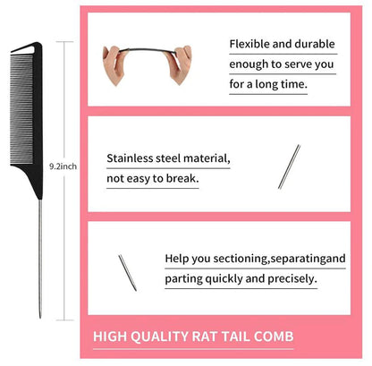 3PCS Double-Sided Edge Control Brush Set – Hair Styling Brushes, Oil-Baked Comb, Styling Partition Comb Accessories