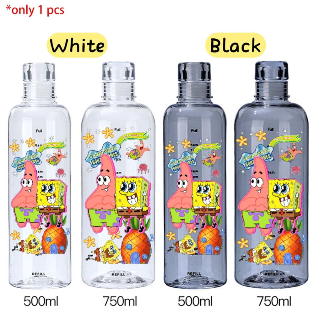 SpongeBob Graduated Water Cup - 500ml/750ml BPA-Free Plastic Bottle