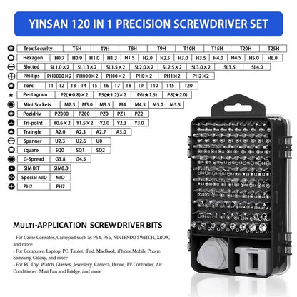 115-in-1 Magnetic Precision Screwdriver Set – Professional Electronics Repair Tools for Laptop, Phone & PC Maintenance
