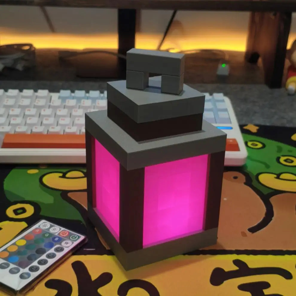 Mine WORLD Luminous Lantern Figurine – Rechargeable Game Torch Night Light for Kids’ Room & Christmas Decor
