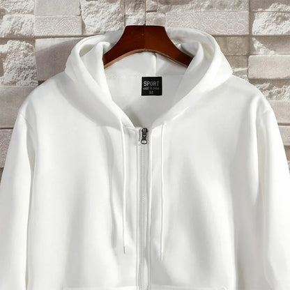 Men’s Zipper Hoodie – Autumn Winter Long Sleeve Casual Sportswear Hooded Sweatshirt Loose Fit