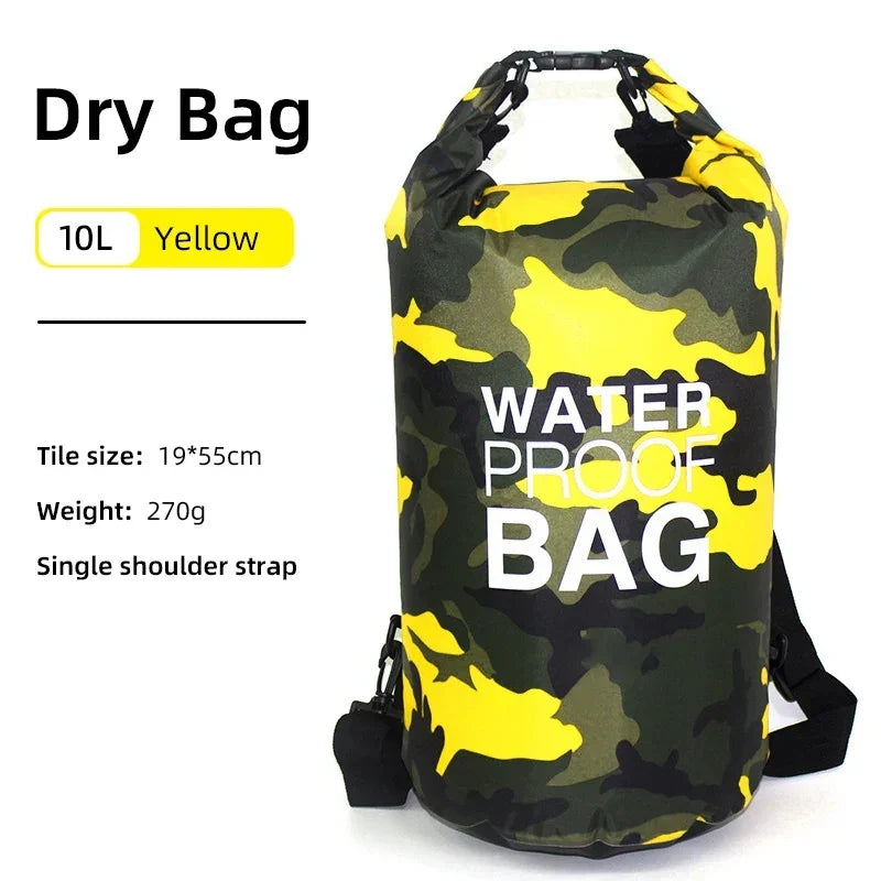10L/20L Waterproof Dry Bag – Storage Pouch for Swimming, Trekking, Rafting, Boating & Kayaking (Backpack XD117Y)