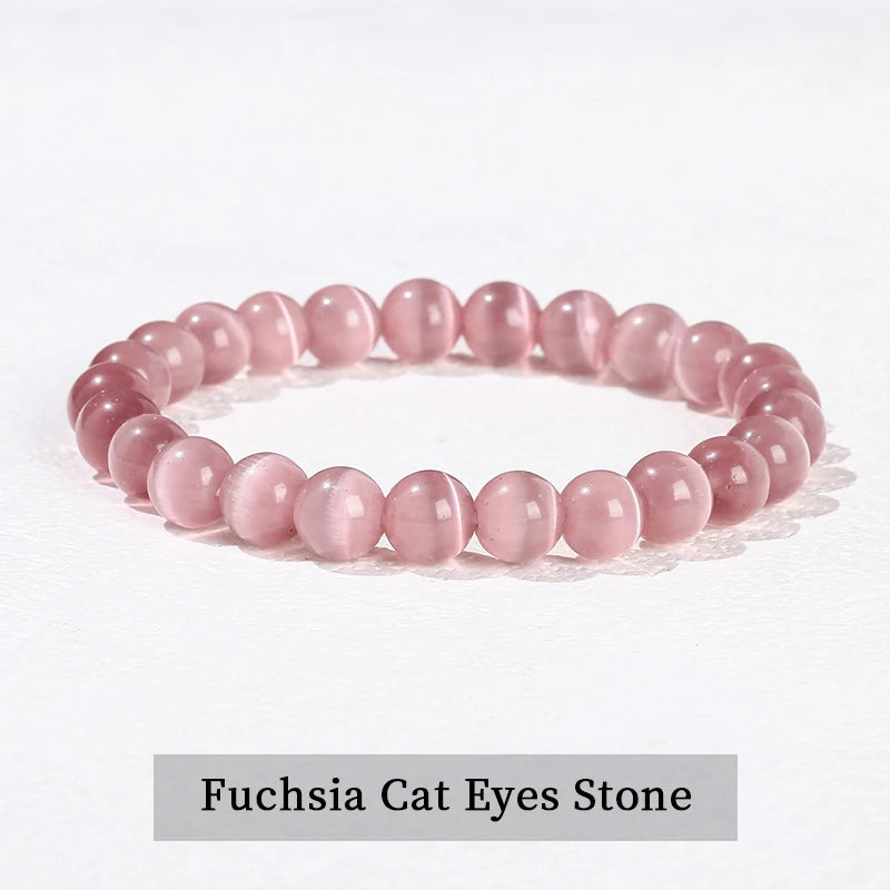 Natural Stone Beaded Bracelet - Obsidian, Fluorite & Quartz Healing Stretch Jewelry for Men & Women