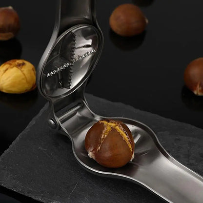 2 in 1 Stainless Steel Nut Cracker - Quick Chestnut and Walnut Opener, Sheller Pliers for Kitchen Use
