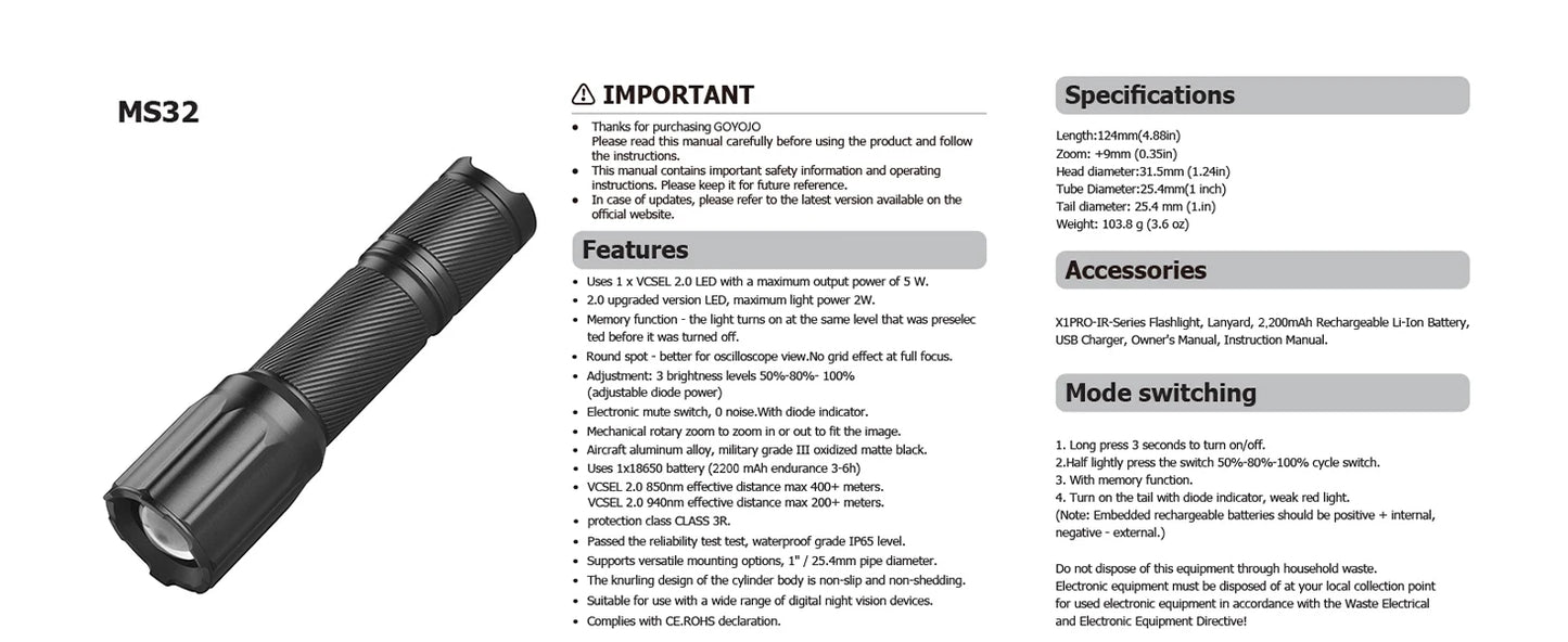Night Vision Rifle Scope – IR850 Infrared Tactical Monocular with MOA Recording & Range Finder
