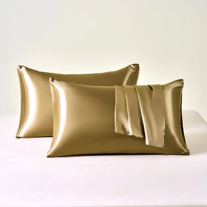 2PCS Satin Pillowcase Set - Soft Smooth Cooling Pillow Covers for Skin & Hair Care