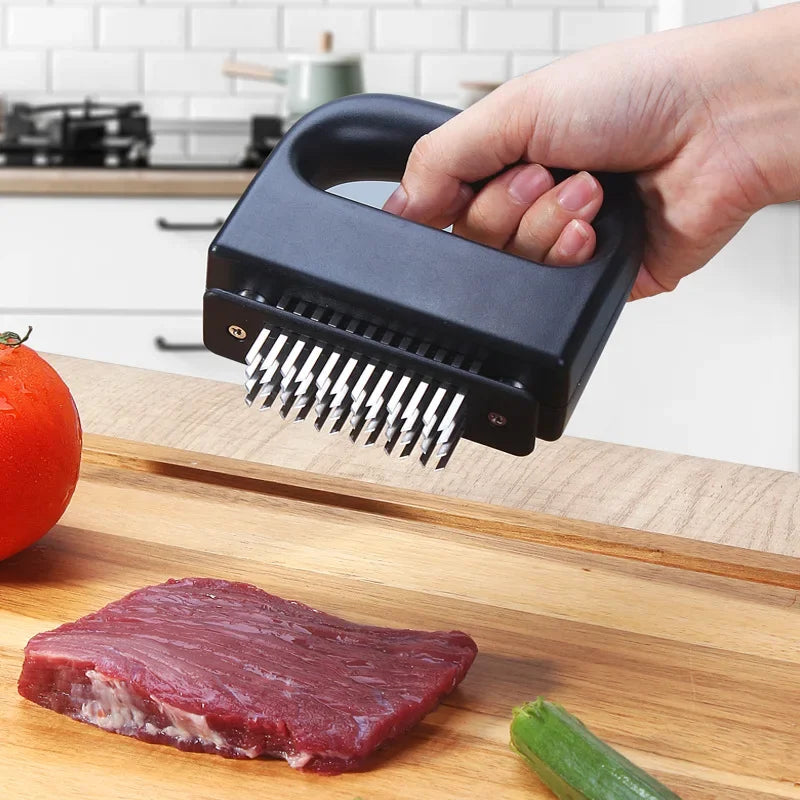 48-Blade Stainless Steel Meat Tenderizer Tool – Beef Steak Hammer & Kitchen Pounder Tool