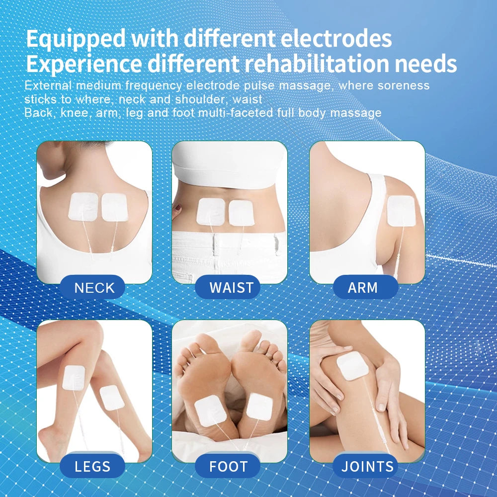 EMS Electric Muscle Stimulator — TENS Pulse Massager for Physiotherapy, Pain Relief, and Muscle Relaxation, Rechargeable Health Device