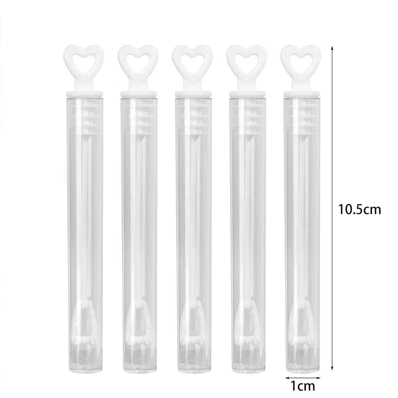10/100 Mini Love Heart Bubble Soap Bottles - Wedding & Party Favors, Kids Toys, Birthday Decorations
