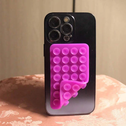 Silicone Suction Cup Phone Case Mount - Double-Sided Hands-Free Strong Holder for iPhone & Android Car Mirror Kitchen Bathroom Use