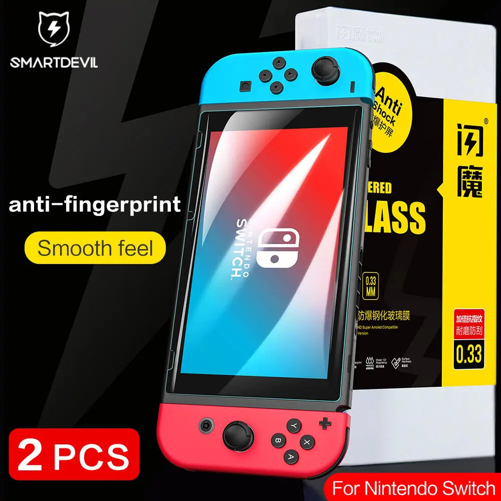 SmartDevil HD Tempered Glass Screen Protector – Full Cover for Nintendo Switch, Switch Lite & OLED