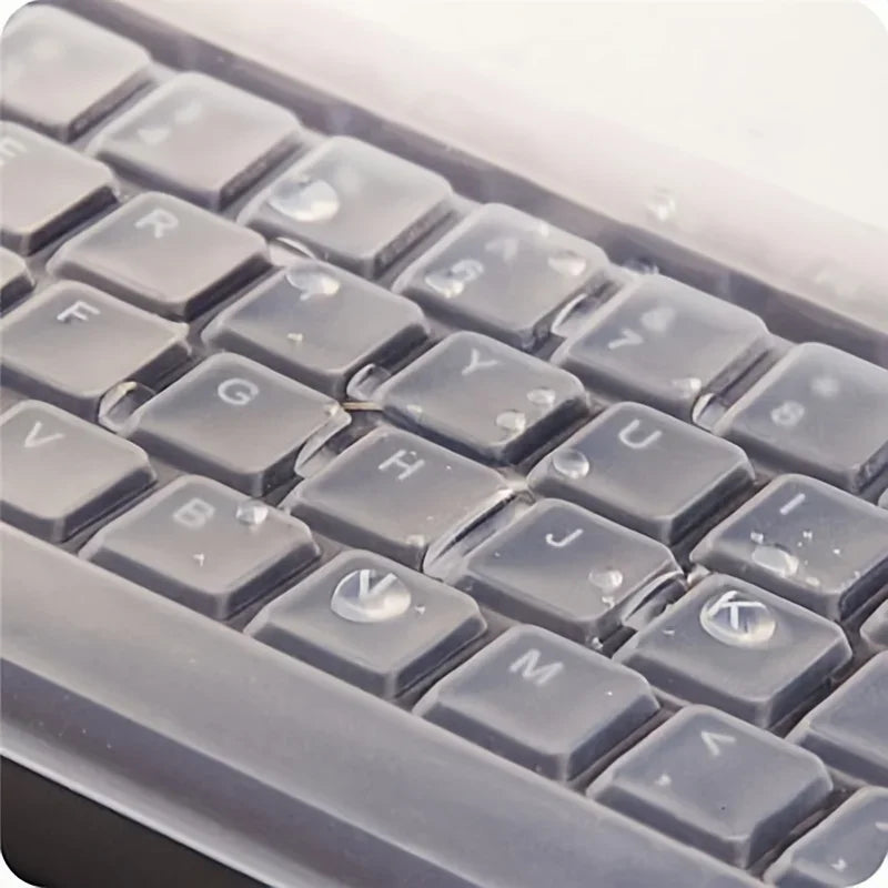 Universal Silicone Keyboard Protector - Transparent Desktop PC Keyboard Cover Film Skin with Dust & Spill Protection