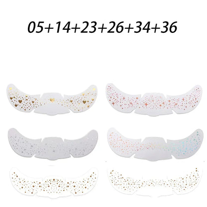 6pcs Hot Stamping Freckles Makeup Patches – Metallic Gold & Silver Temporary Tattoo Stickers for Face