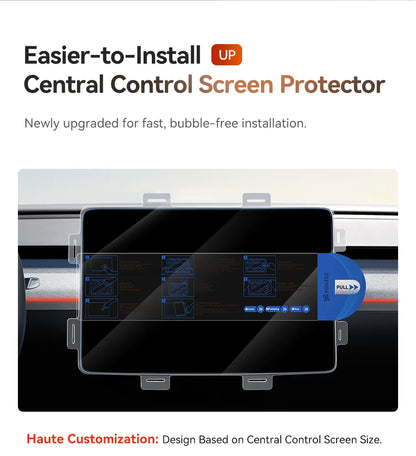 YZ Tempered Glass Screen Protector for Tesla Model 3/Y – Anti-Glare HD Center Console Film Protection Accessories