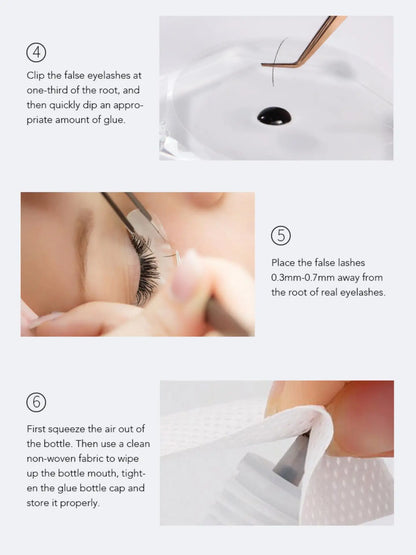 Gollee 5-Pack Eyelash Extension Glue – 7-9 Week Long-Lasting, Quick-Dry 0.3-1s, Black & Latex-Free