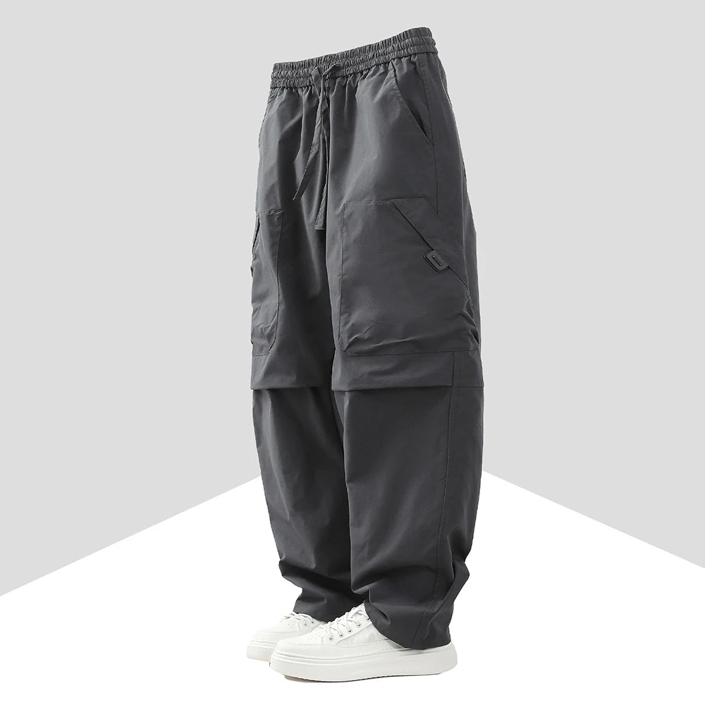 Men’s Harajuku Casual Pants - Loose Fit Elastic Waist Outdoor Walking & Hiking Trousers