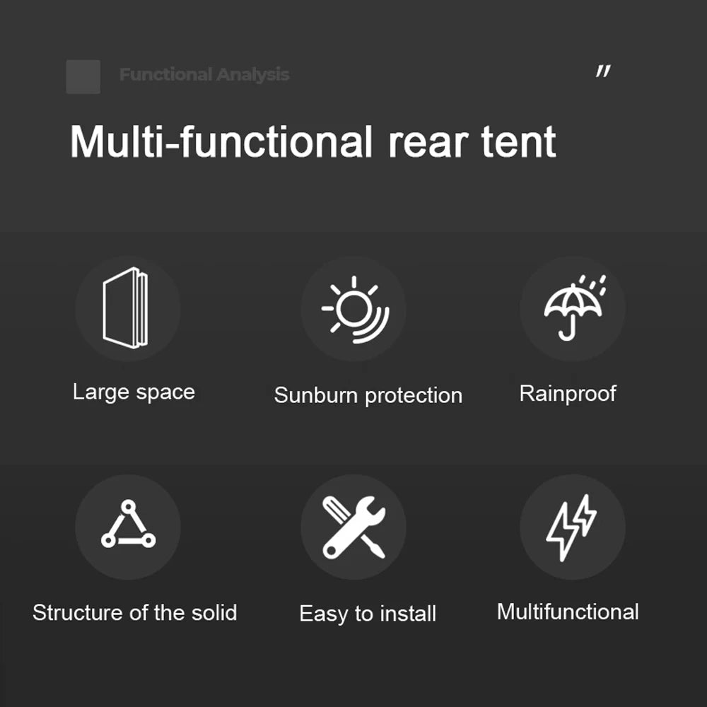 Outdoor Car Rear Tent – Picnic & Camping Canopy, Sunshine-Proof, Rain-Proof Car Rear Extension Tent