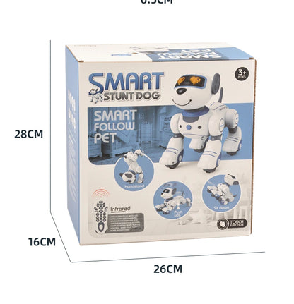 2-in-1 Intelligent Remote Control Robot Dog – Programmable Stunt & Voice Command Toy with Touch & Music for Kids