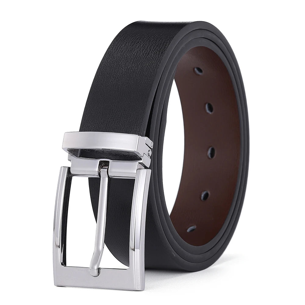 Men’s Pin Buckle Cowskin Leather Belt – High-Quality Designer Waist Strap, Luxury Fashion Accessory