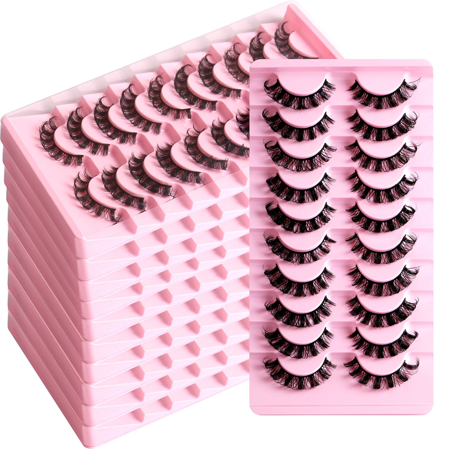 2/10 Pairs 3D Mink Strip False Eyelashes – Dramatic Fake Lash Extensions for Makeup
