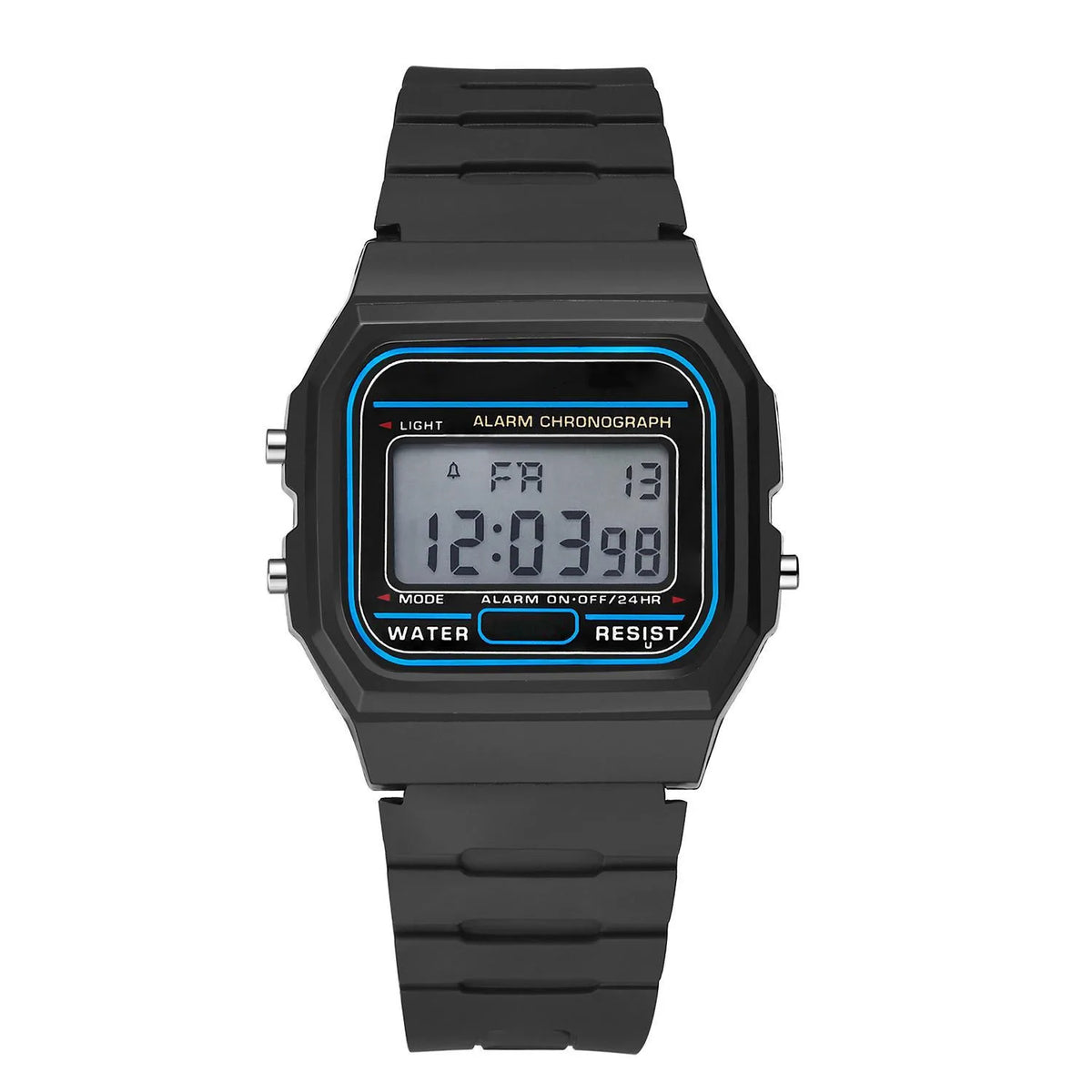 Men’s Army Green Digital Sports Watch - Waterproof LED Electronic Wristwatch with Square Dial and Modern Military Style