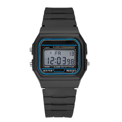 Men’s Army Green Digital Sports Watch - Waterproof LED Electronic Wristwatch with Square Dial and Modern Military Style