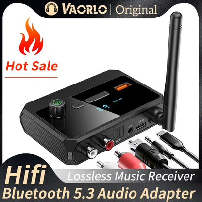 Bluetooth 5.3 Audio Receiver Adapter – USB, RCA, 3.5mm AUX & Optical Wireless Music Player for Car & Home Speakers