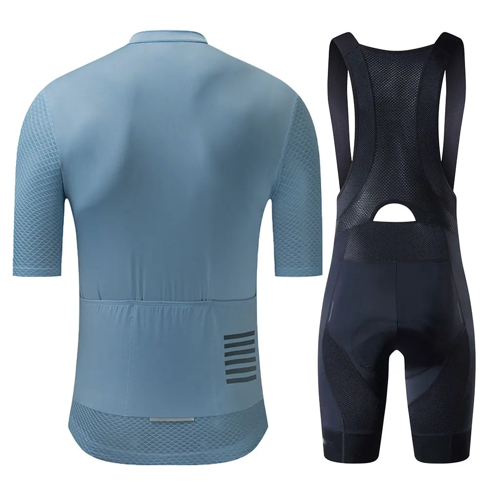 YKYWBIKE Cycling Jersey & Bib Shorts Set — Classic MTB Bike Clothing with Reflective Details