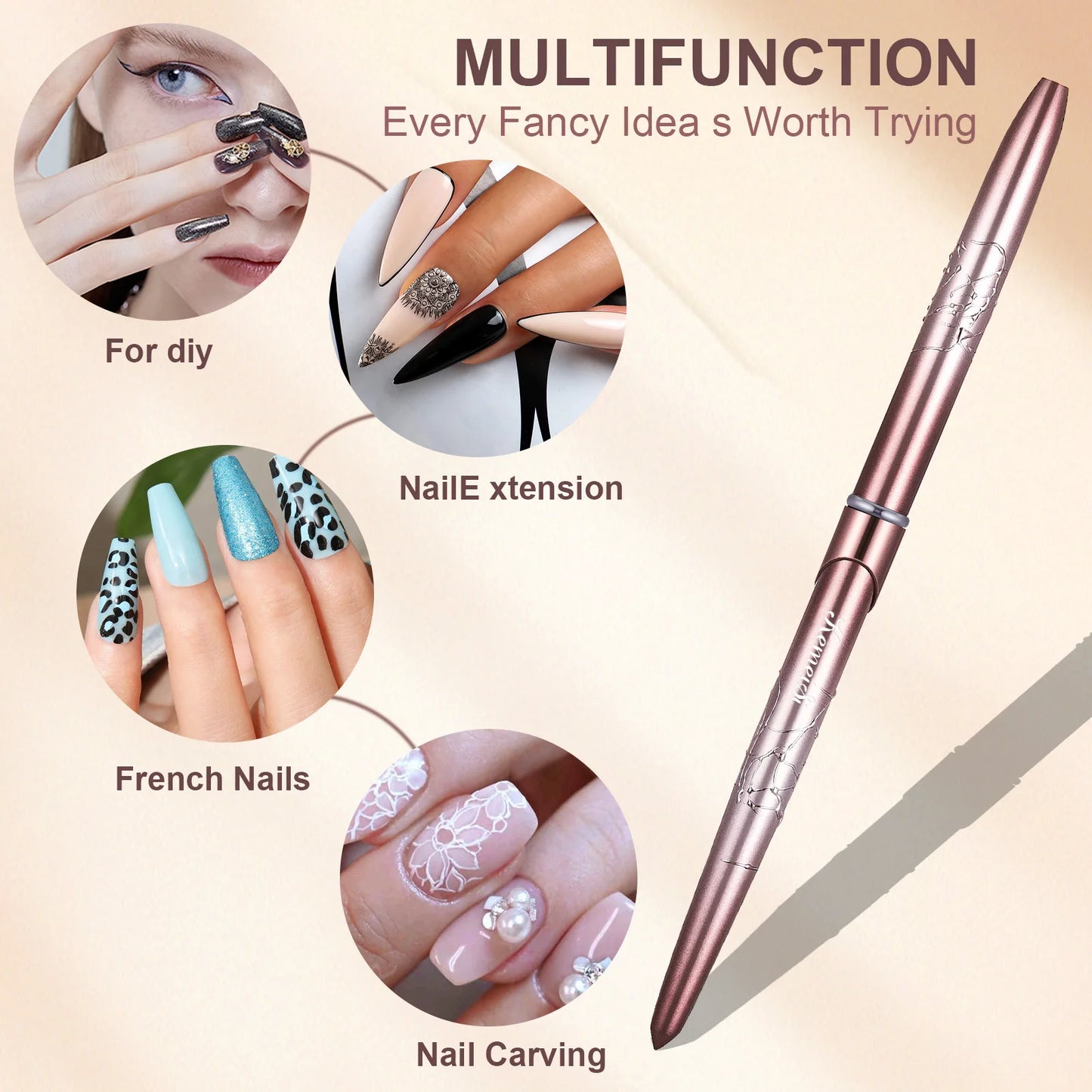 Premium Kolinsky Acrylic Nail Brush with Round Shaped Handle - High-Quality Bristles for Precise Acrylic Application - Nailar's Choice for Stunning Nail Art