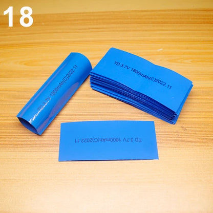 100pcs 18650 Lithium Battery Heat Shrink Wrap PVC Sleeves – Insulation Packaging Film for Battery Protection