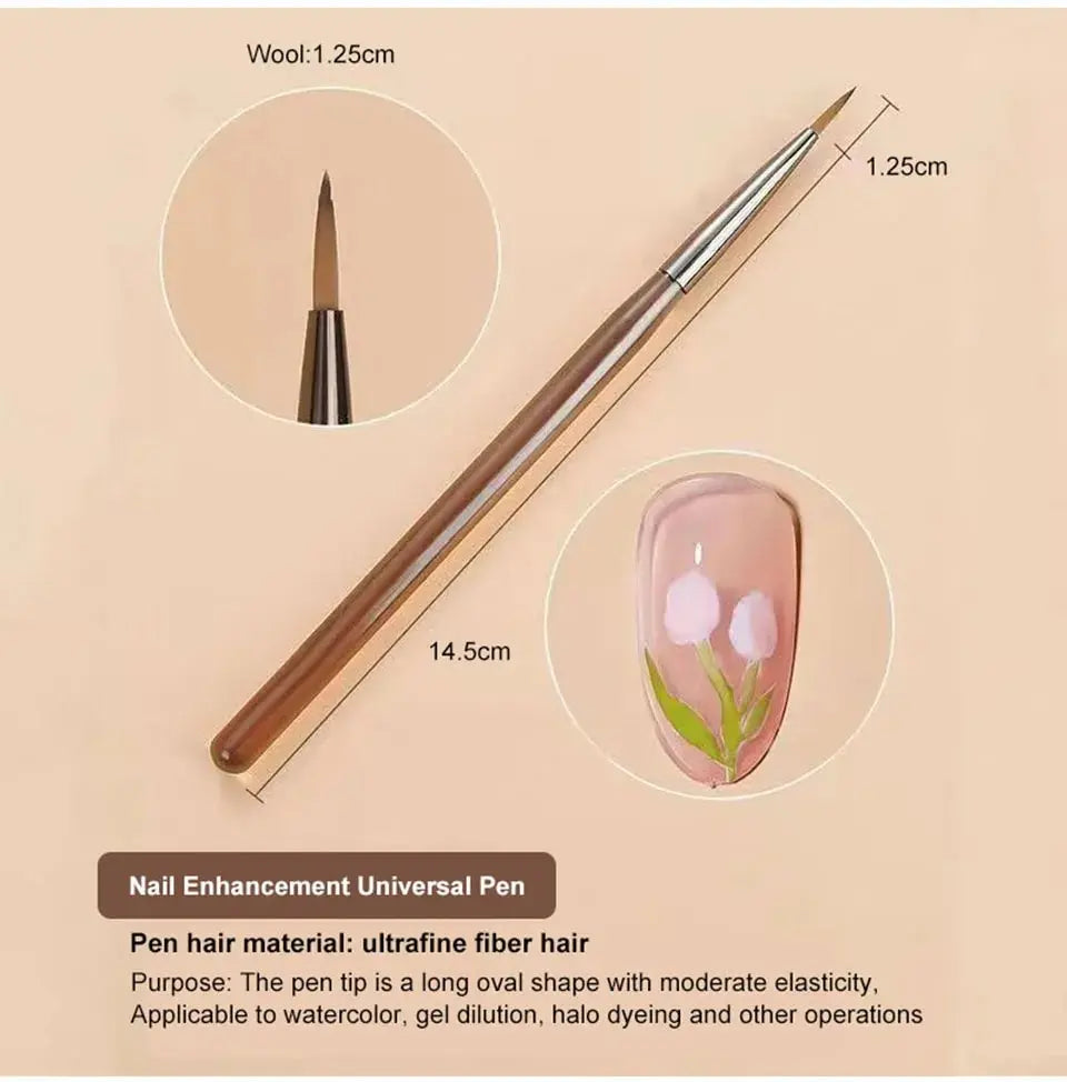 9PCS UV Gel Nail Brushes Set - Liner & Acrylic Painting Pens for DIY Nail Art Design and Tip Display