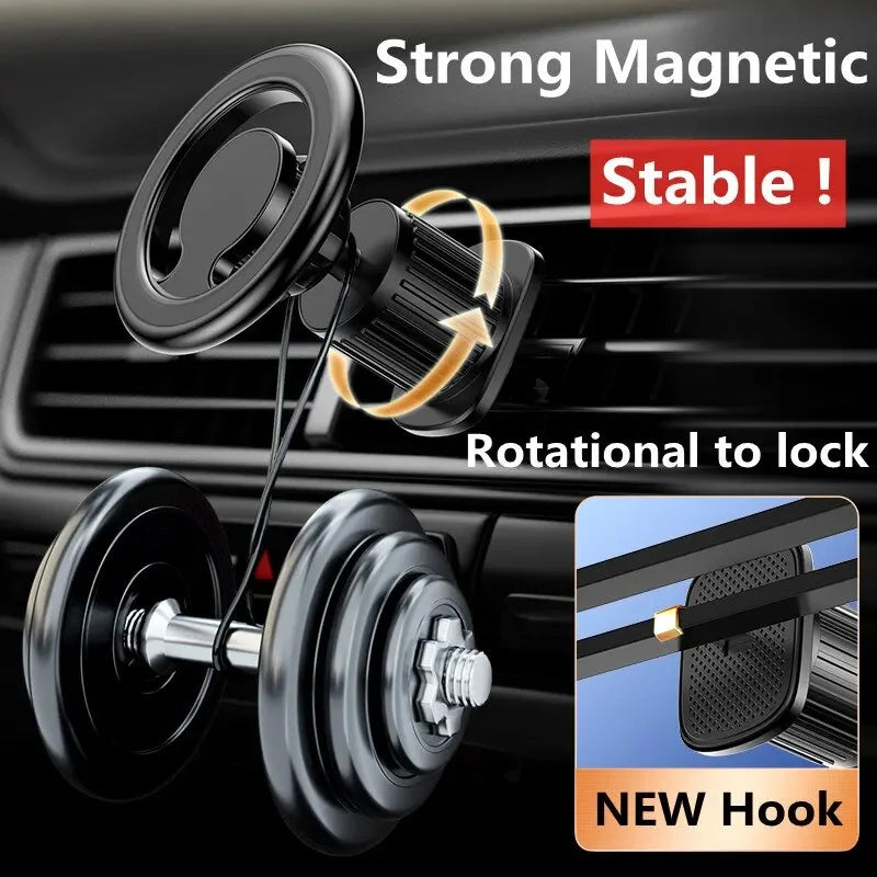 Magnetic Car Phone Holder — MagSafe-Style Universal Car Mount & GPS Mobile Bracket for iPhone 15/14/13/12, Samsung & Xiaomi