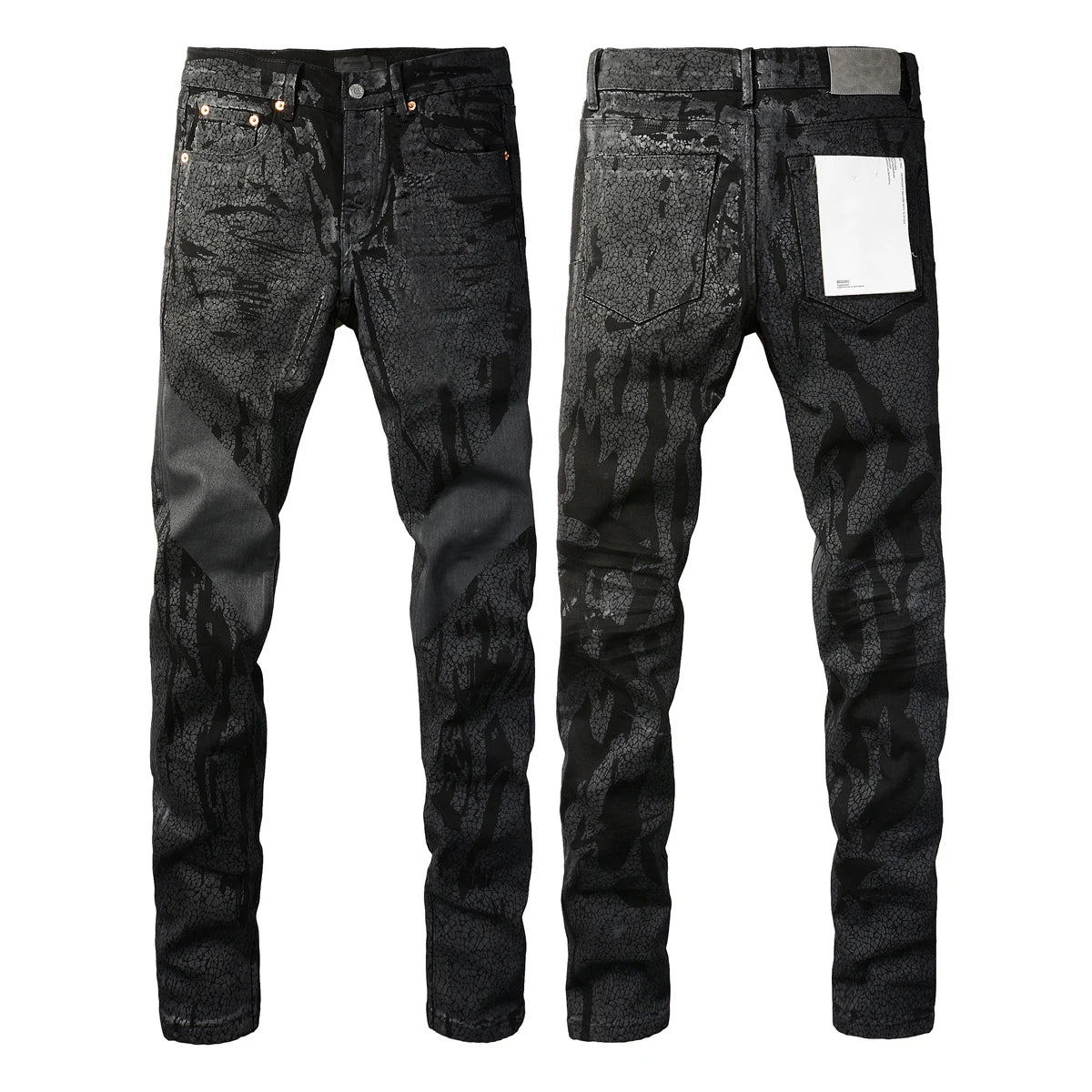2025 Men’s High Street Ripped Skinny Jeans — Low Rise Blue Distressed Denim Fashion Repair Trousers 9003