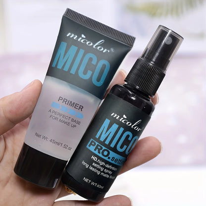 Makeup Primer & Setting Spray Set - Pore Blurring Base and Long-Lasting Makeup Finish