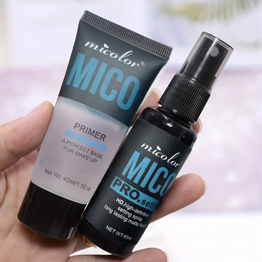Makeup Primer & Setting Spray Set - Pore Blurring Base and Long-Lasting Makeup Finish