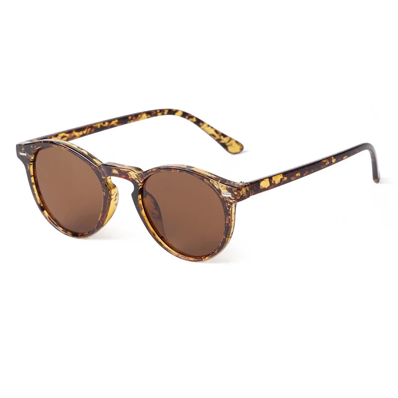 Vintage Round Sunglasses – 2024 Fashion Design for Men & Women, Retro Rivet Yellow & Blue Lens, Square Sun Glasses